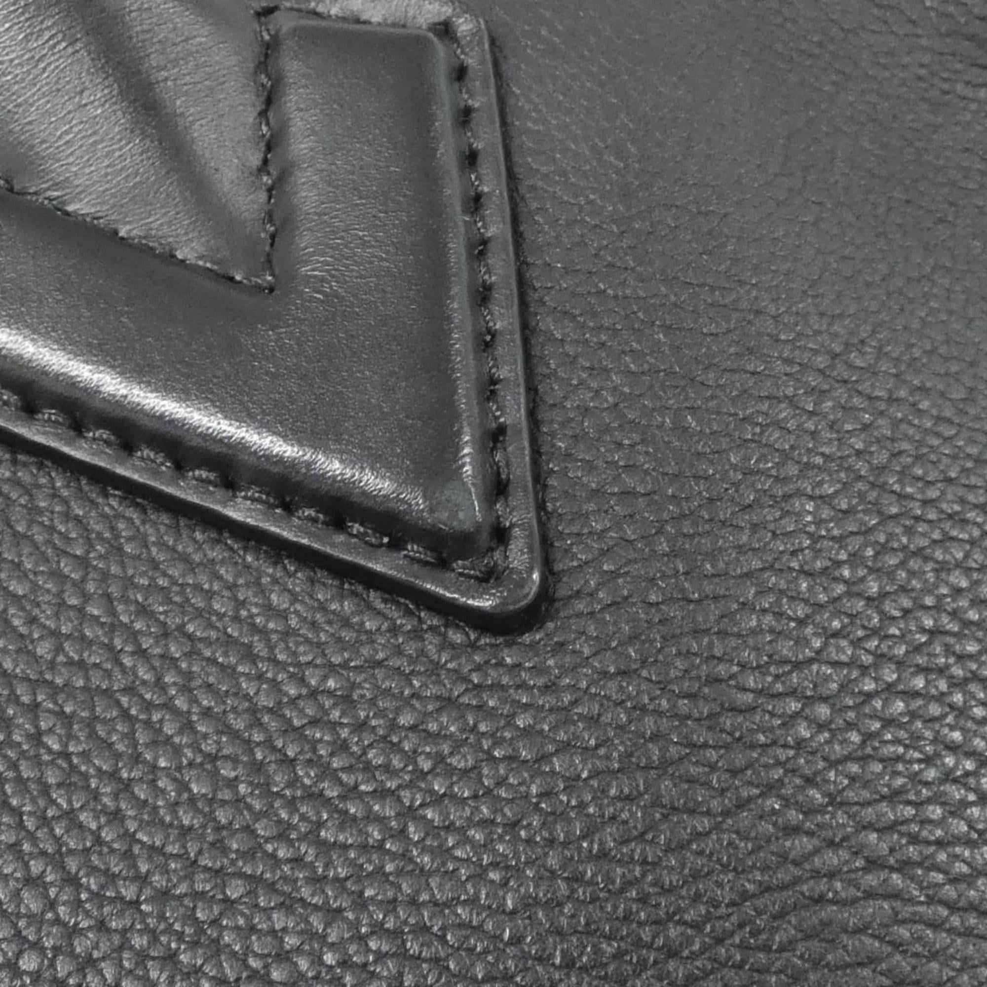 Louis Vuitton Black Leather Coated Canvas Handbag (Pre-Owned)