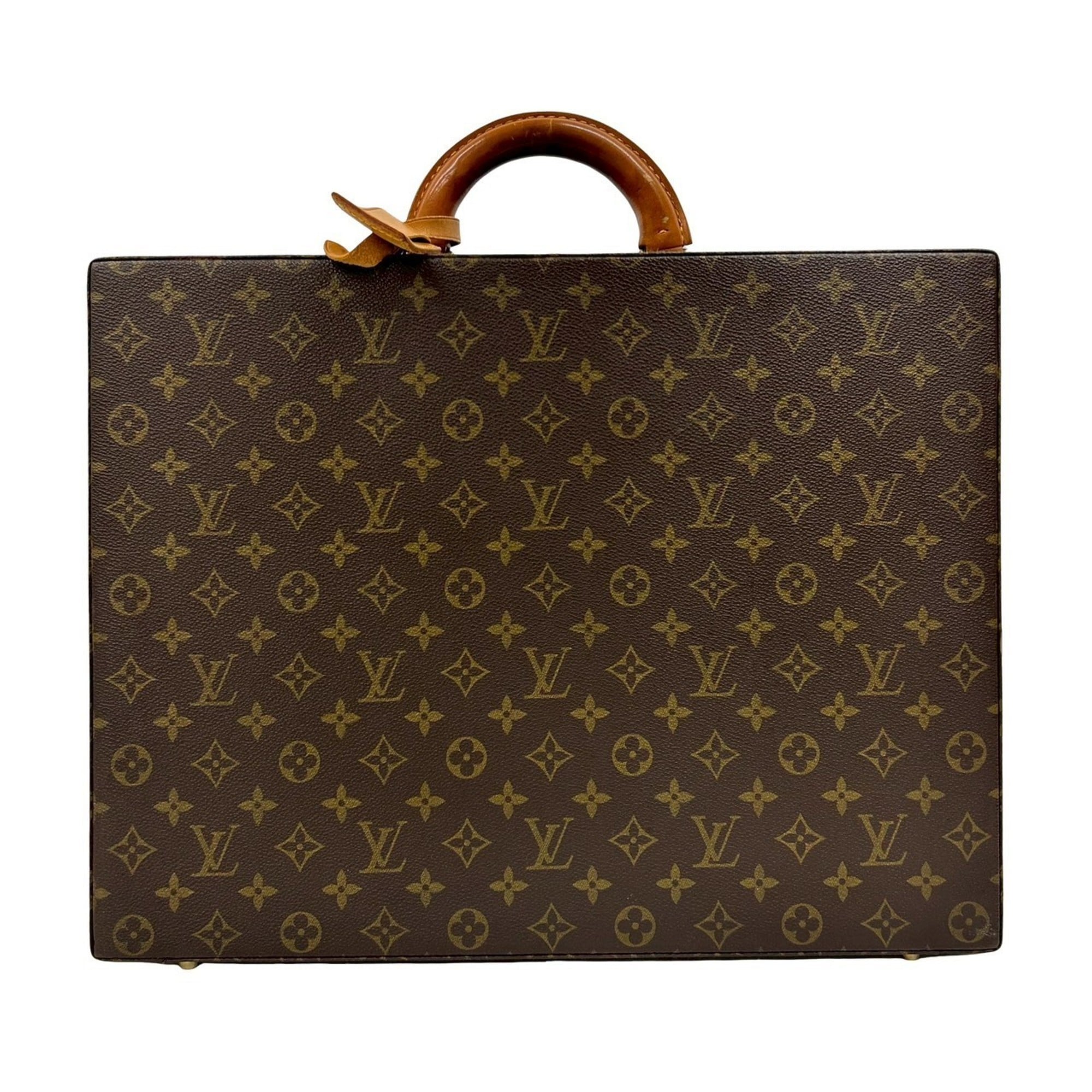 Louis Vuitton Brown Leather Pvc Briefcase (Pre-Owned)