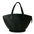 Louis Vuitton Black Leather Handbag Tote Bag (Pre-Owned)