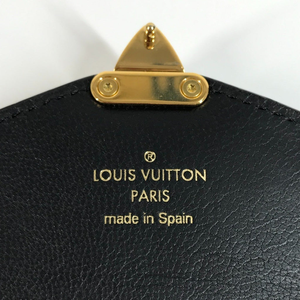 Louis Vuitton Black Leather Long Wallet (Tri-Fold) (Pre-Owned)