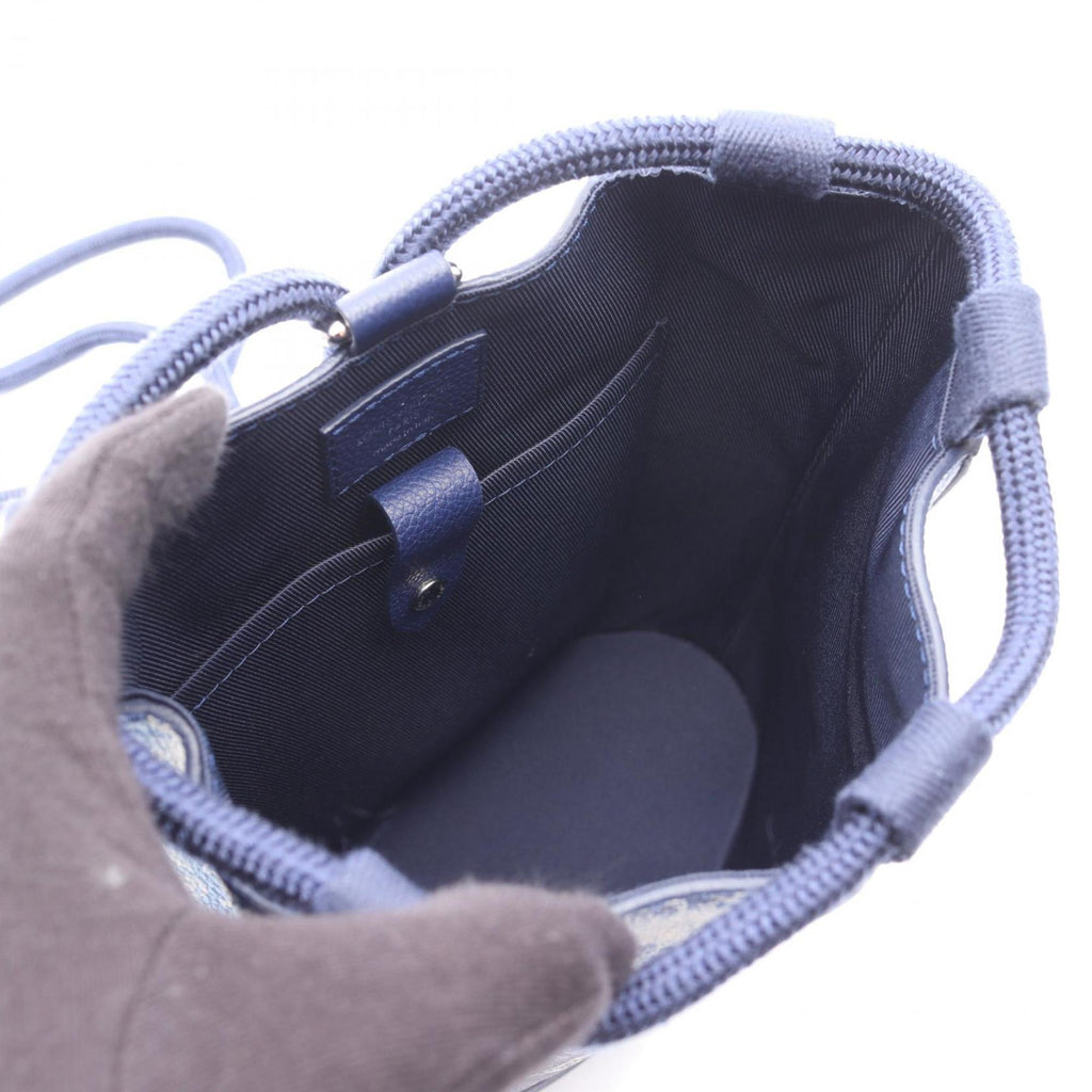 Louis Vuitton Blue Leather Coated Canvas Shoulder Bag (Pre-Owned)