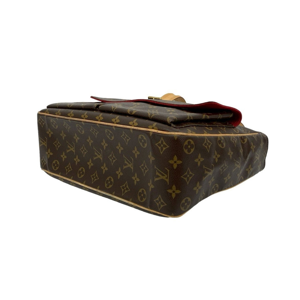 Louis Vuitton Brown Leather Pvc Handbag Tote Bag (Pre-Owned)