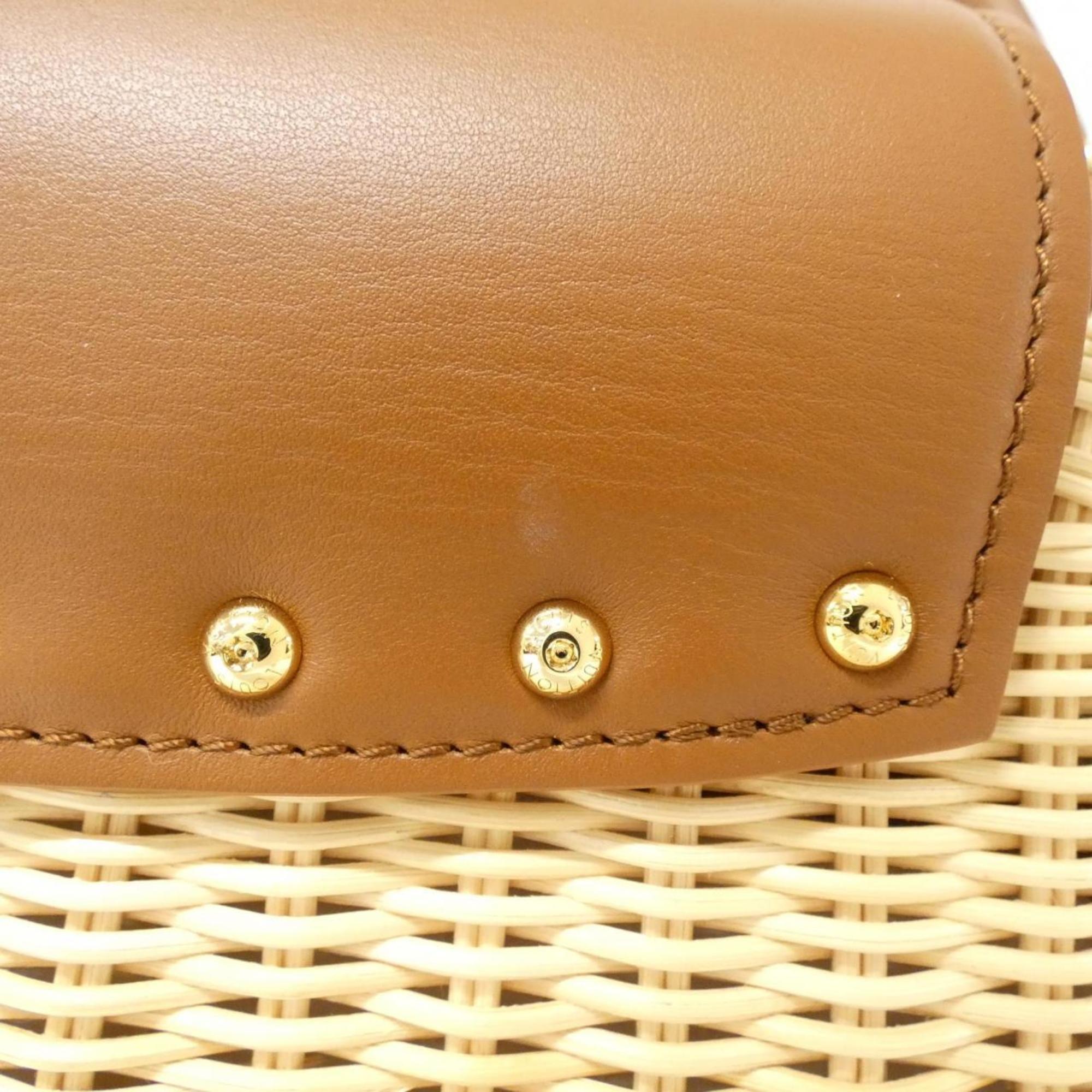 Louis Vuitton Brown Natural Rattan Leather Handbag (Pre-Owned)