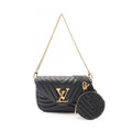 Louis Vuitton Black Leather Pochette Shoulder Bag (Pre-Owned)