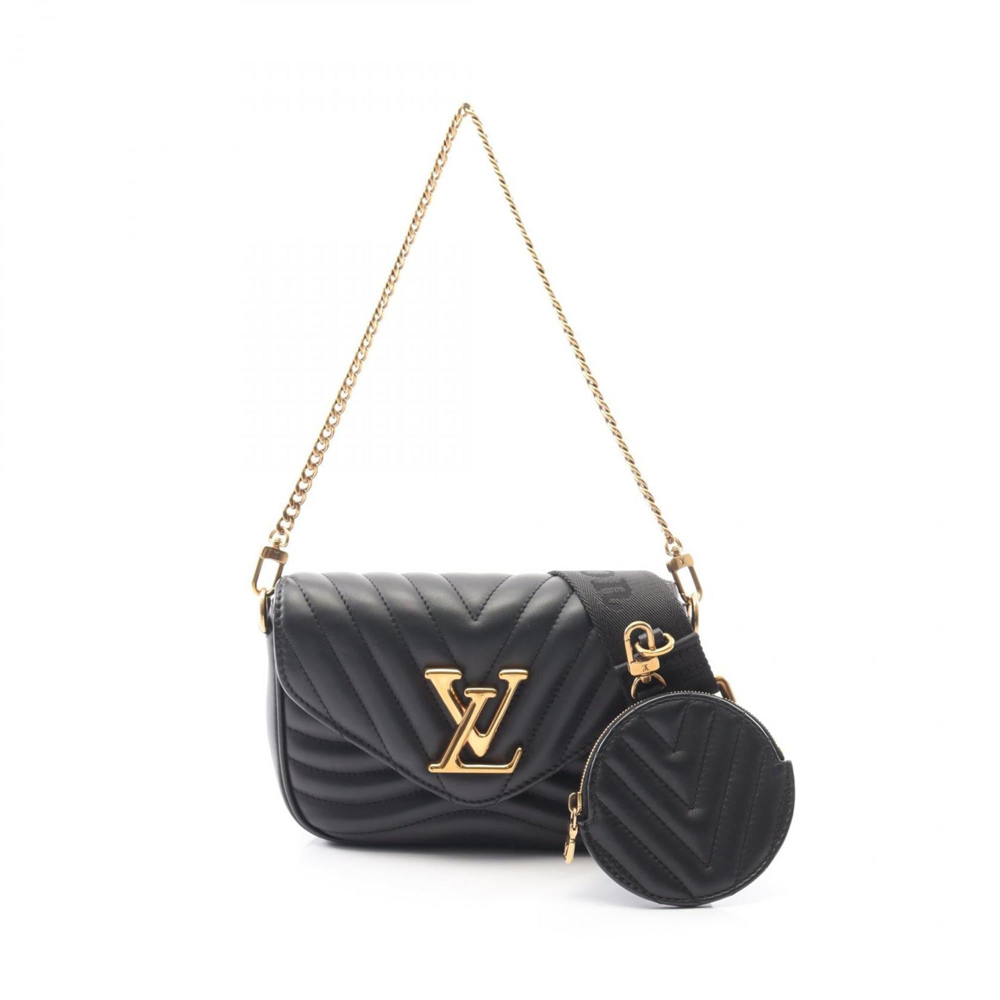 Louis Vuitton Black Leather Pochette Shoulder Bag (Pre-Owned)
