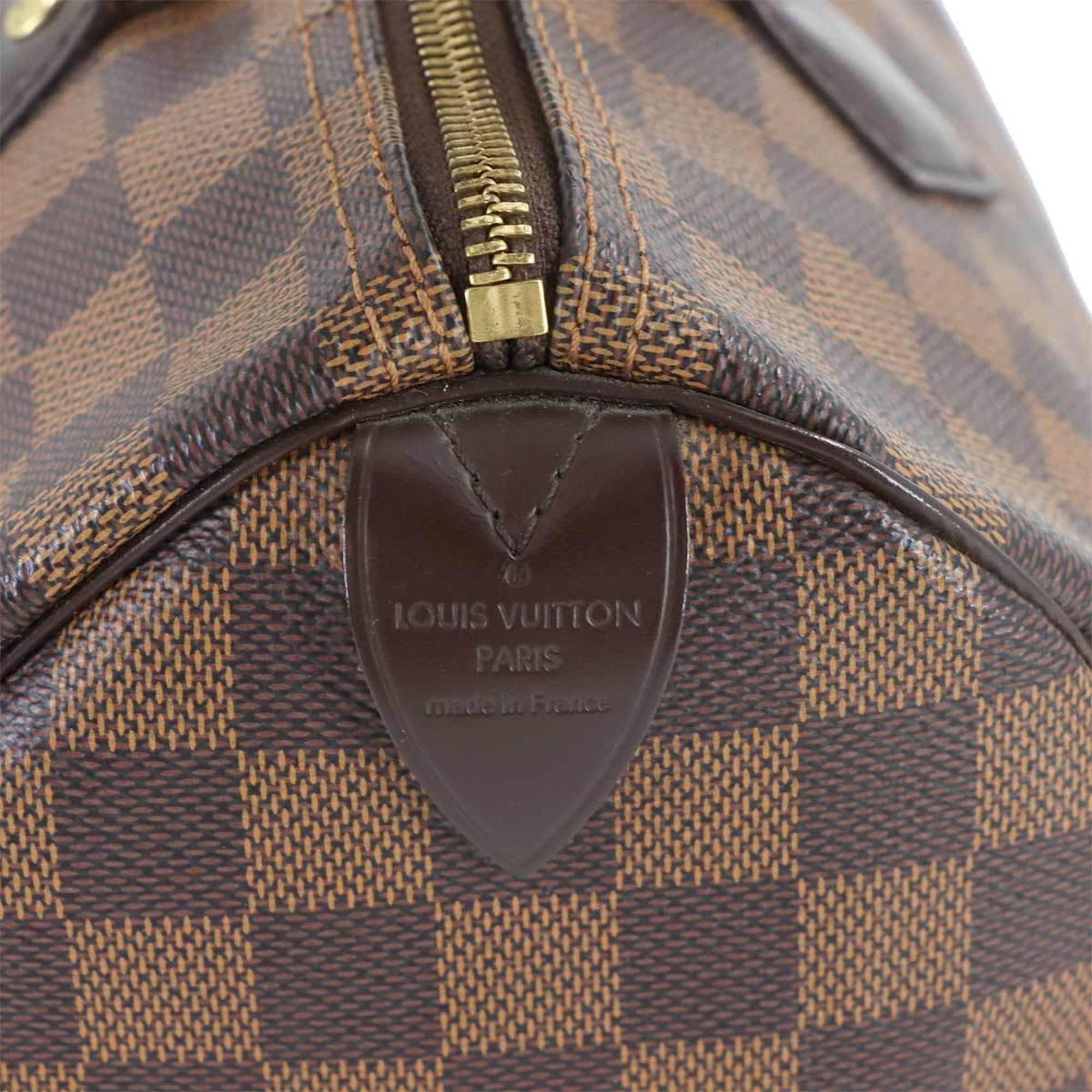 Louis Vuitton Brown Damier Canvas Ebene Damier Canvas Boston Bag Handbag (Pre-Owned)
