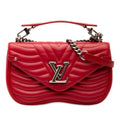 Louis Vuitton Red Color Leather Handbag Shoulder Bag (Pre-Owned)