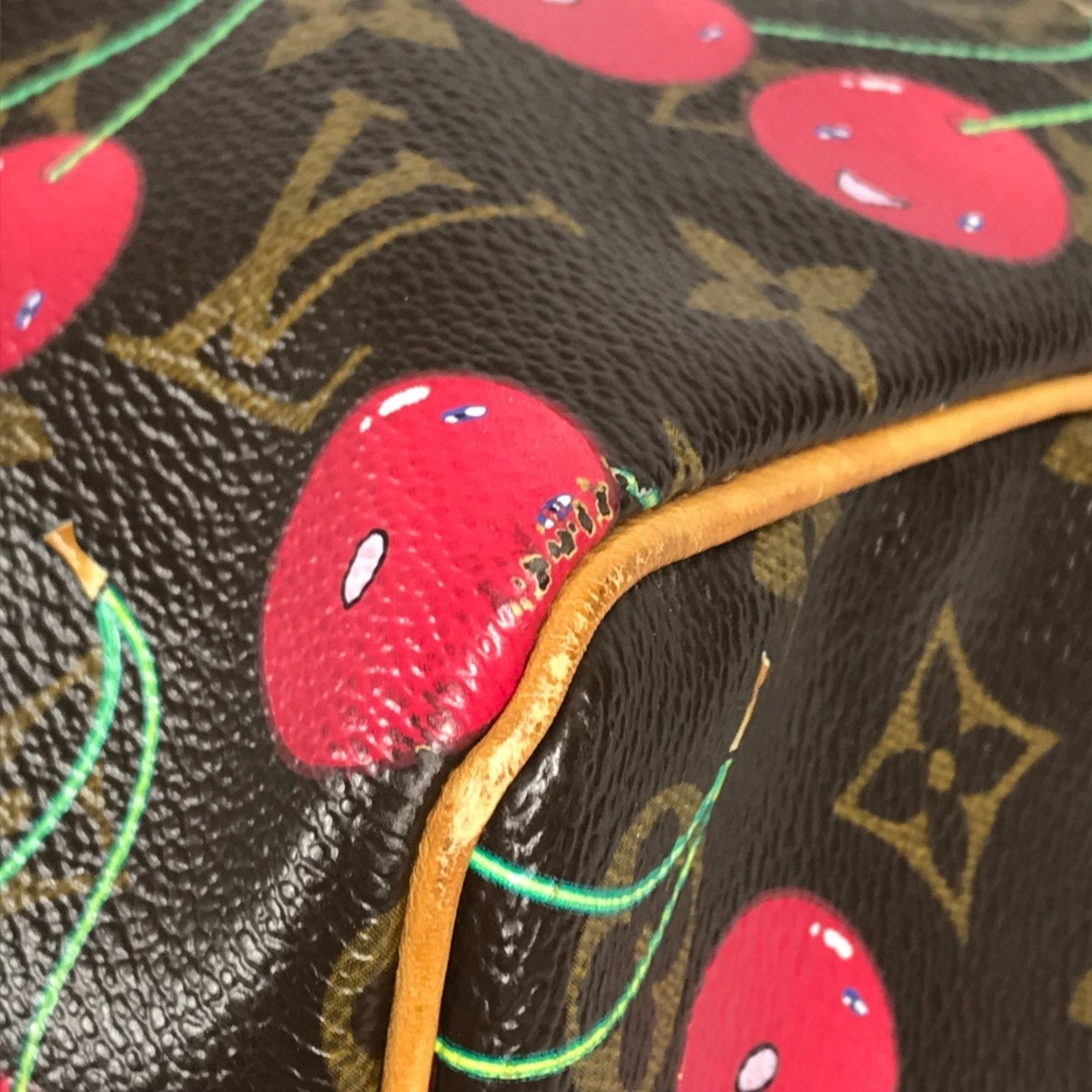 Louis Vuitton Brown Red Color Monogram Cherry Blossom Canvas Boston Bag (Pre-Owned)