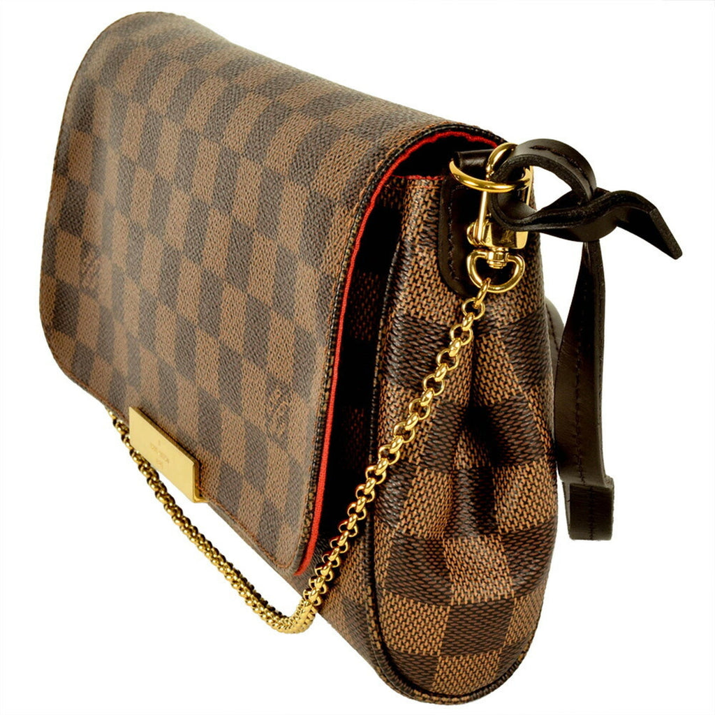 Louis Vuitton Damier Damier Canvas Ebene Leather Shoulder Bag (Pre-Owned)