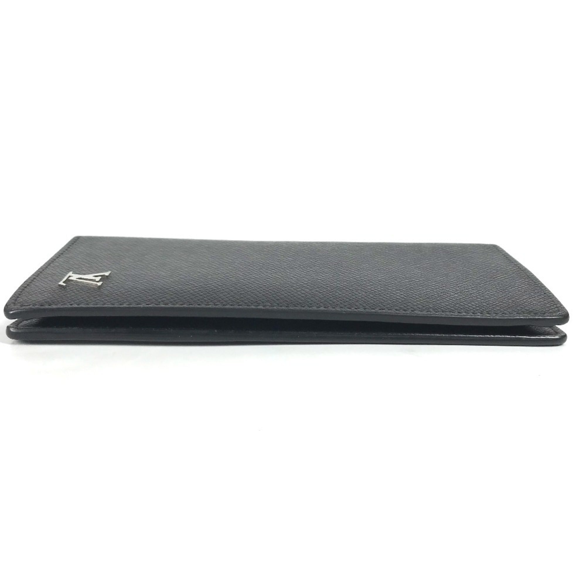 Louis Vuitton Taiga Ardoise Black Taiga Leather Long Wallet (Bi-Fold) (Pre-Owned)