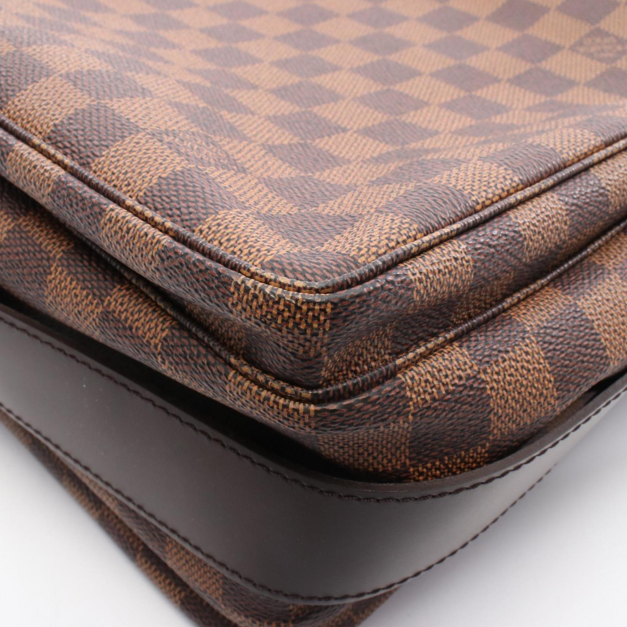 Louis Vuitton Brown Damier Canvas Ebene Coated Canvas Leather Shoulder Bag (Pre-Owned)