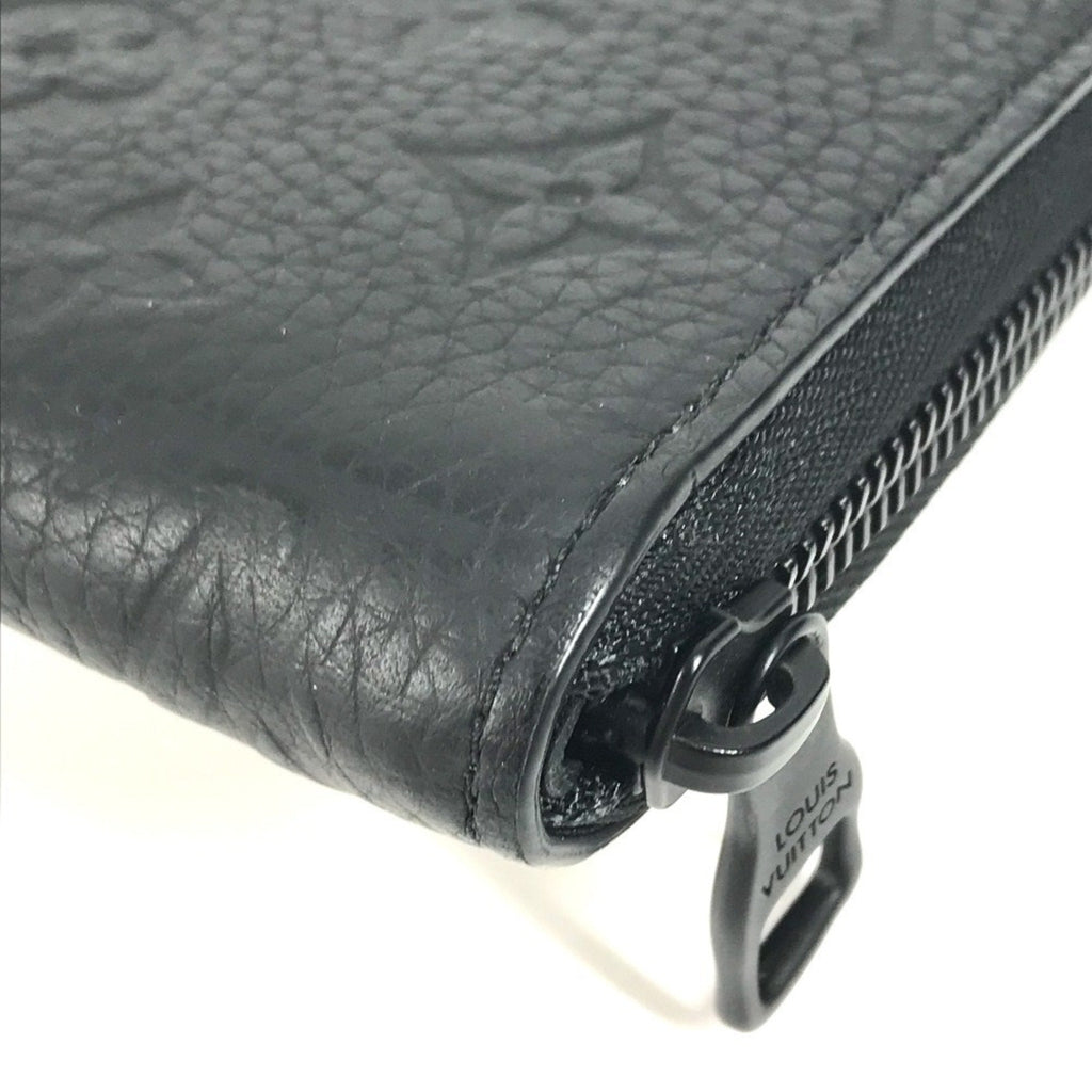 Louis Vuitton Black Noir Leather Long Wallet (Bi-Fold) (Pre-Owned)