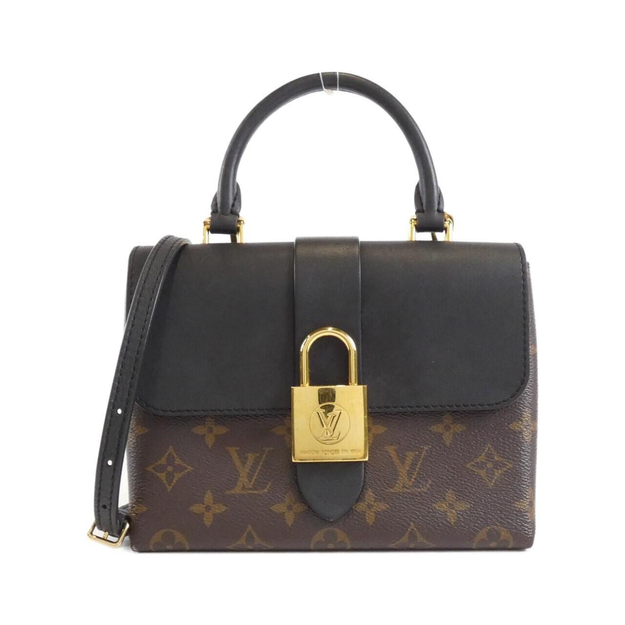 Louis Vuitton Black Marron Coated Canvas Leather Handbag (Pre-Owned)