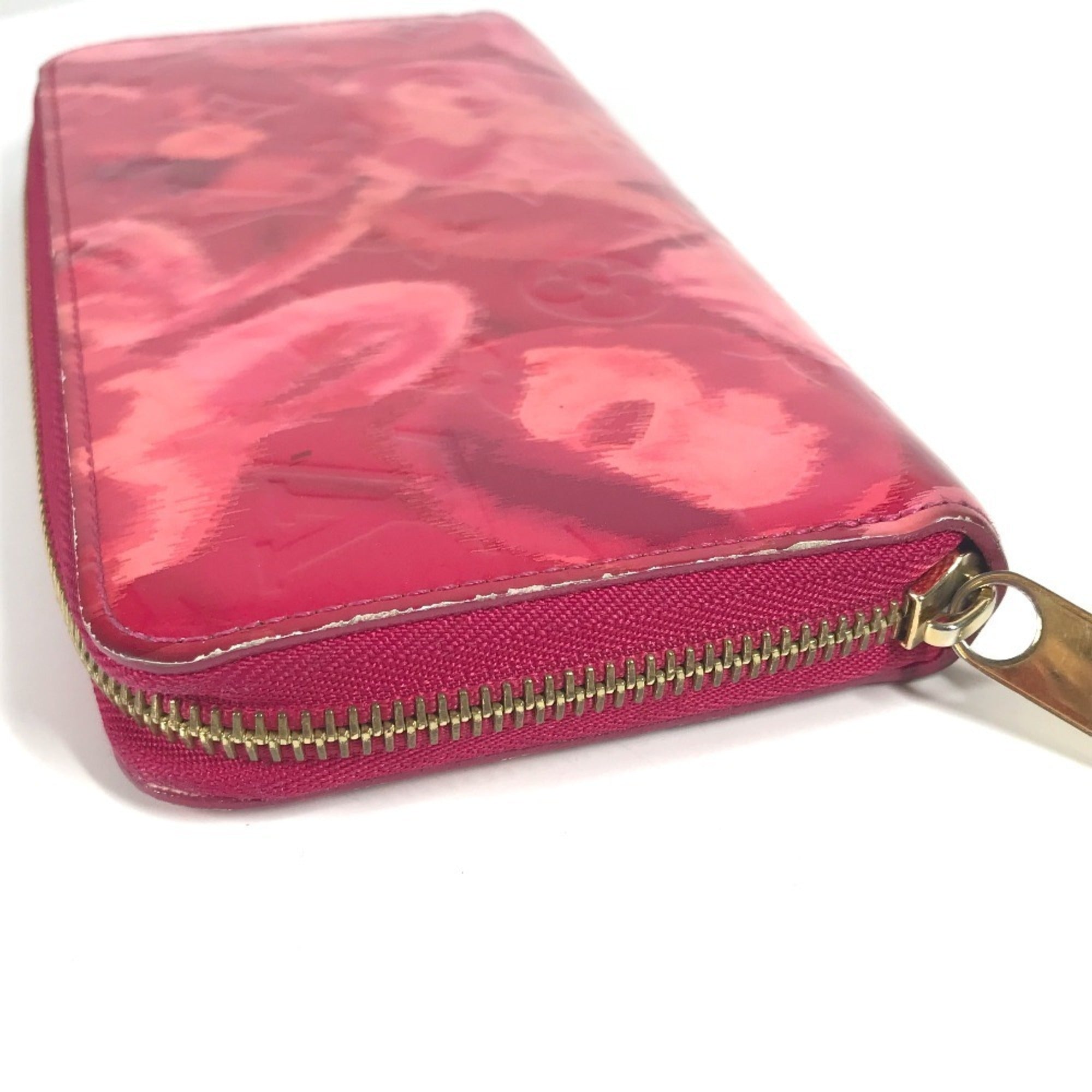 Louis Vuitton Indian Rose Pink Patent Leather Long Wallet (Tri-Fold) (Pre-Owned)