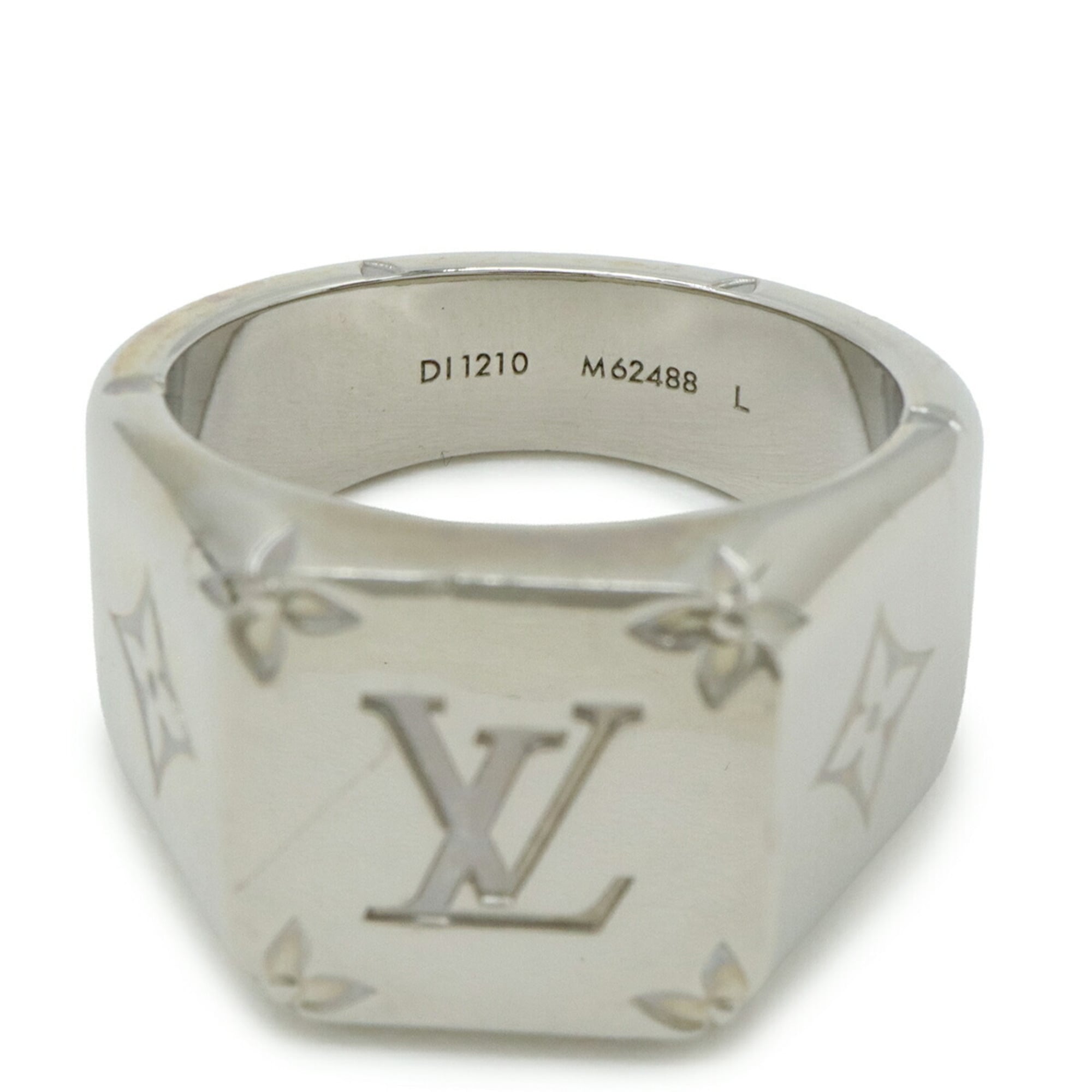 Louis Vuitton Silver Metal Band Ring (Pre-Owned)