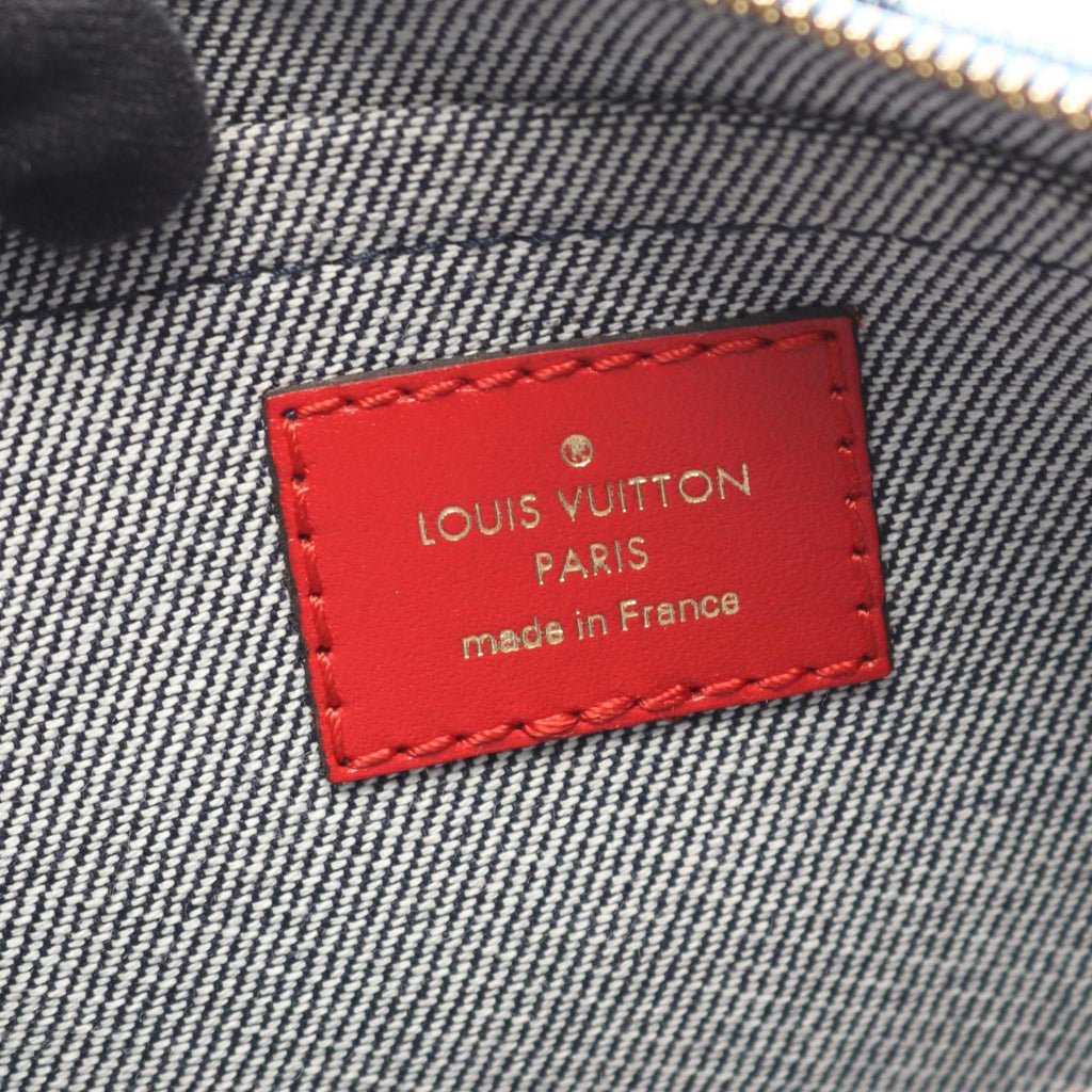 Louis Vuitton Blue Multi-Color Monogram Denim Leather Pochette Shoulder Bag (Pre-Owned)