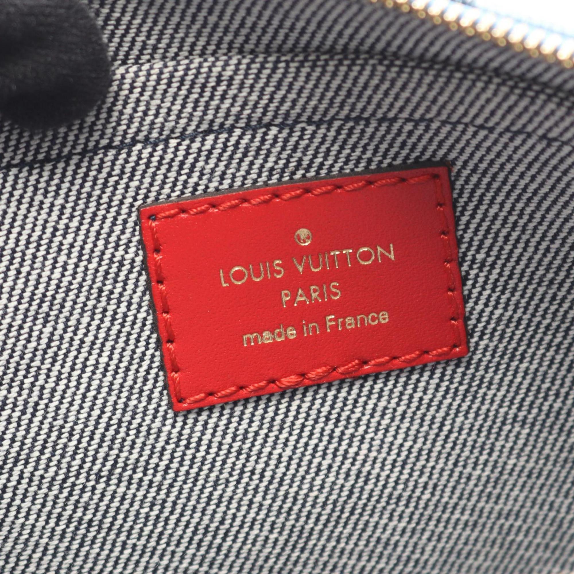 Louis Vuitton Blue Multi-Color Monogram Denim Leather Pochette Shoulder Bag (Pre-Owned)
