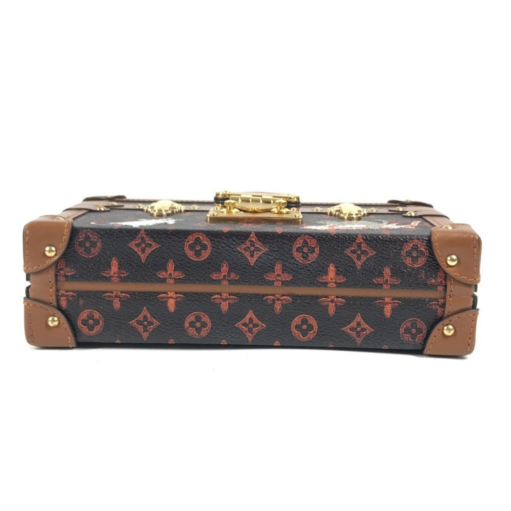 Louis Vuitton Brown Red Color Monogram Canvas Clutch Bag Shoulder Bag (Pre-Owned)