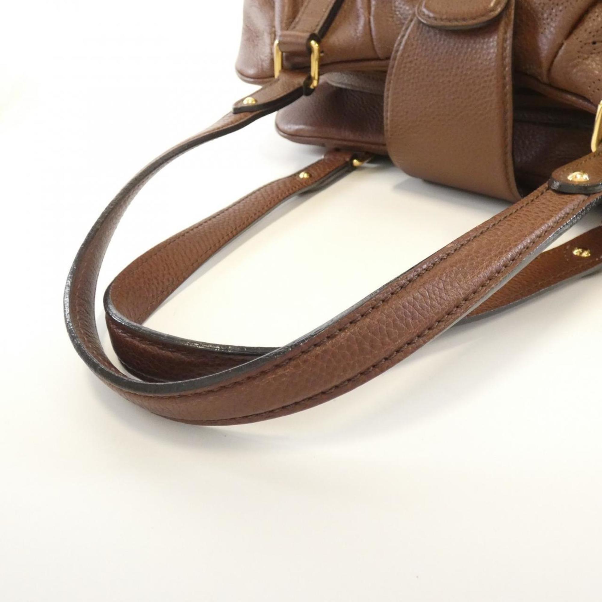 Louis Vuitton Mahina Cognac Leather Shoulder Bag (Pre-Owned)