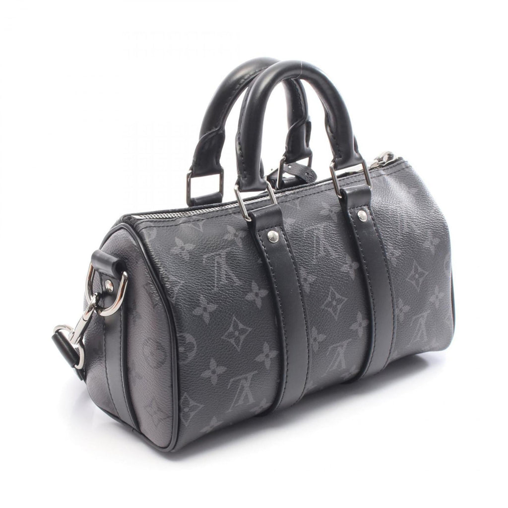 Louis Vuitton Black Gray Coated Canvas Leather Handbag (Pre-Owned)