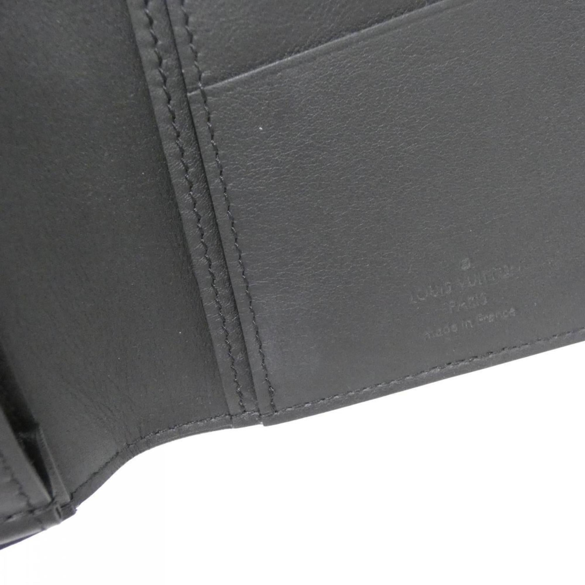 Louis Vuitton Black Leather Long Wallet (Bi-Fold) (Pre-Owned)