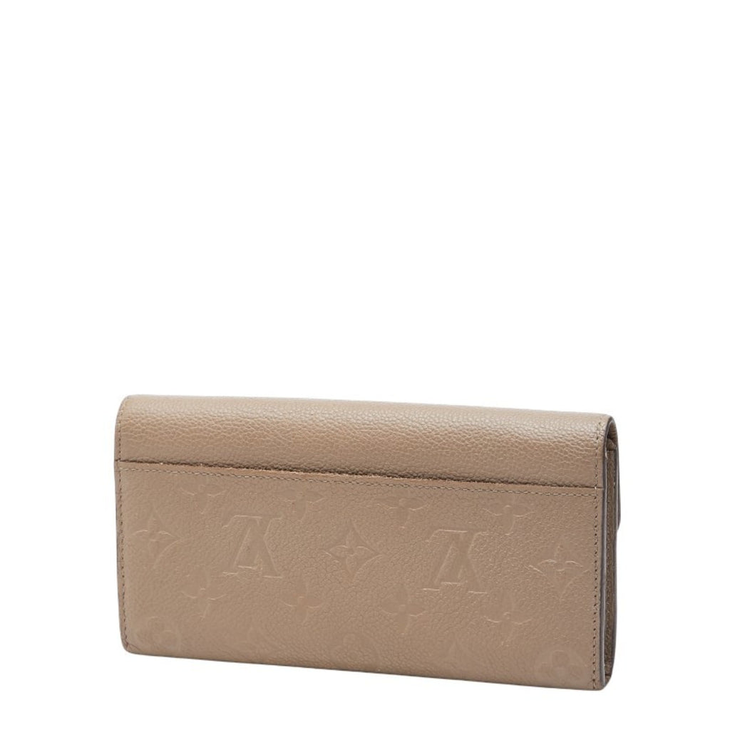 Louis Vuitton Beige Leather Long Wallet (Tri-Fold) (Pre-Owned)