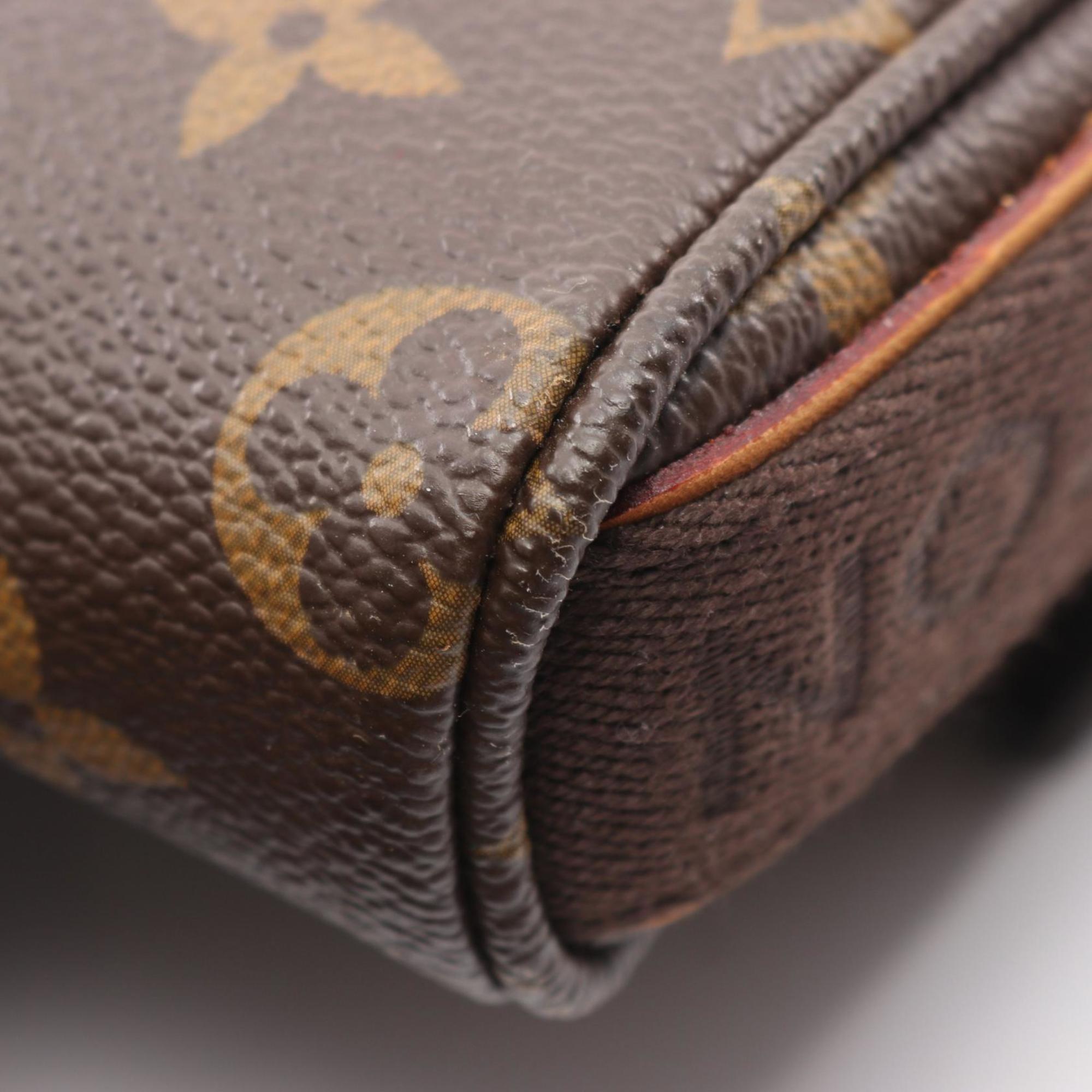 Louis Vuitton Monogram Brown Coated Canvas Leather Shoulder Bag (Pre-Owned)