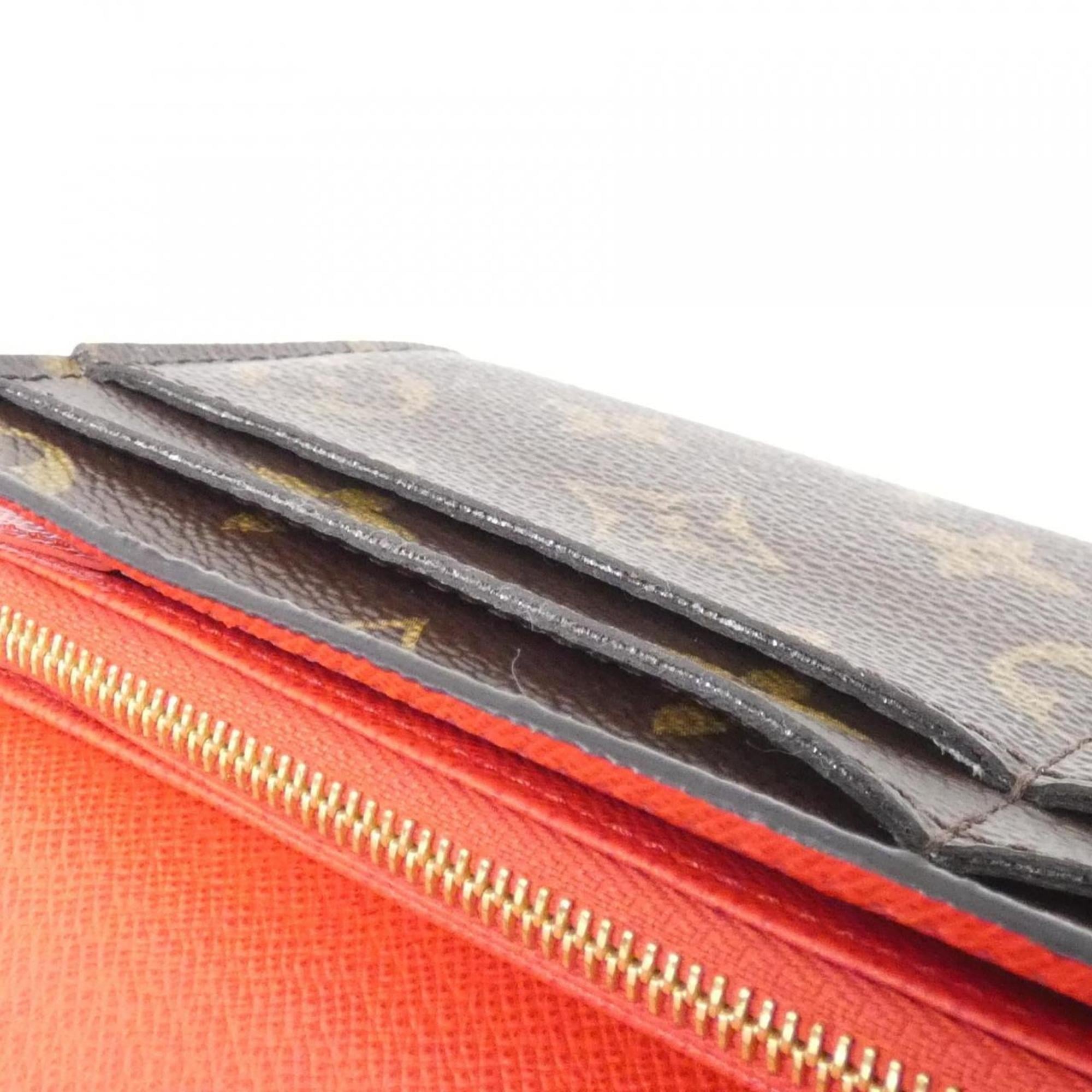 Louis Vuitton Marron Coated Canvas Long Wallet (Bi-Fold) (Pre-Owned)