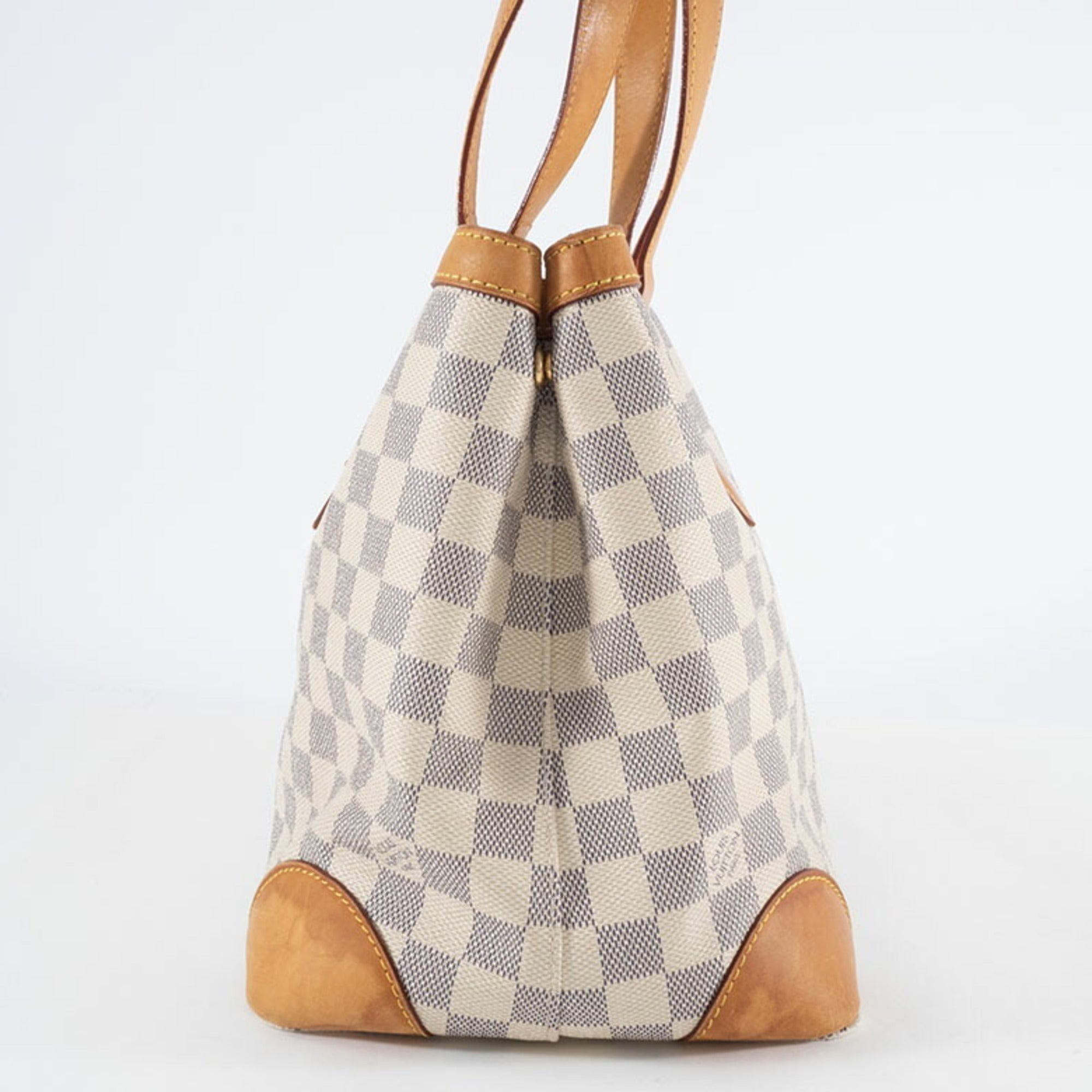 Louis Vuitton Beige Ivory White Canvas Damier Azur Handbag (Pre-Owned)