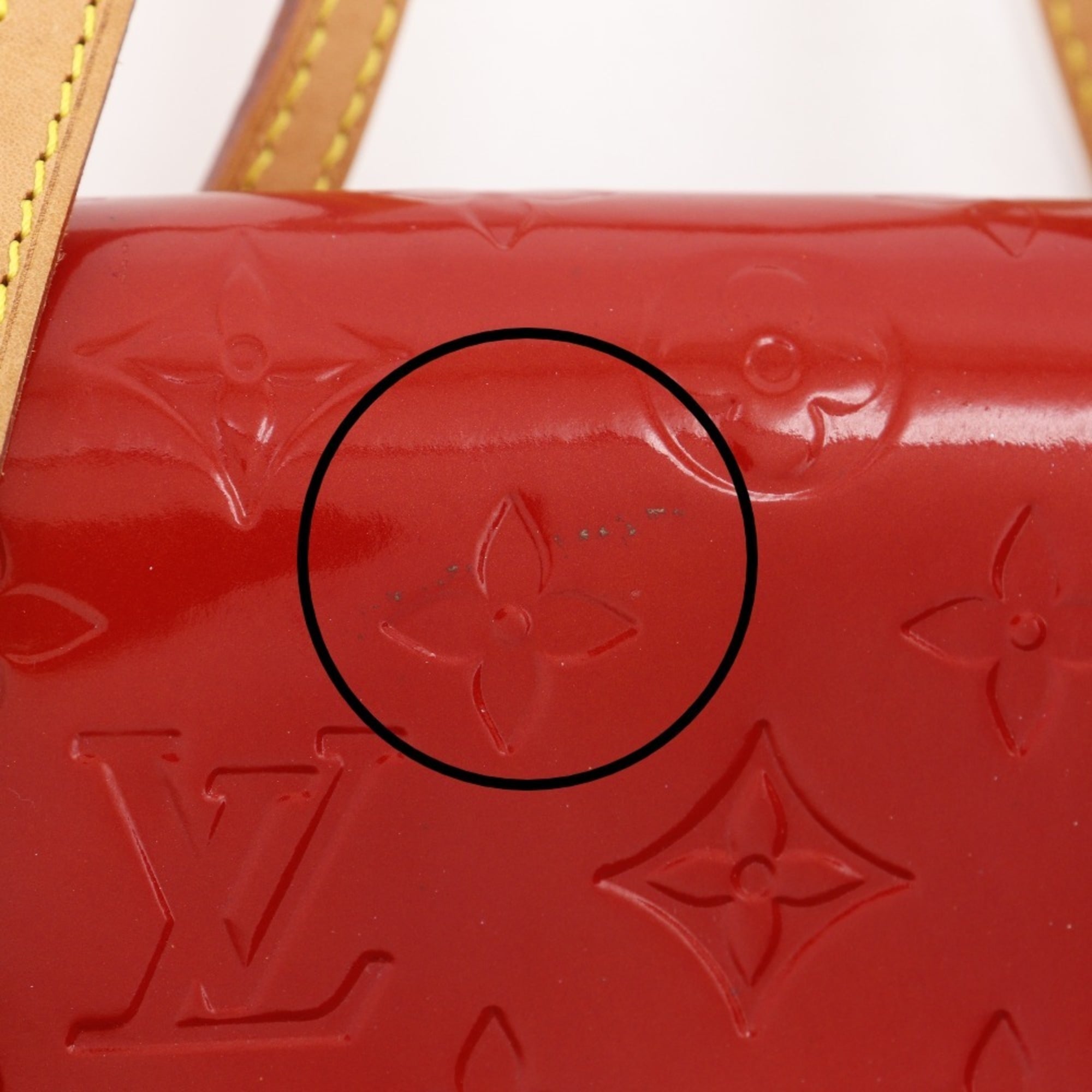 Louis Vuitton Red Color Monogram Vernis Tote Bag (Pre-Owned)