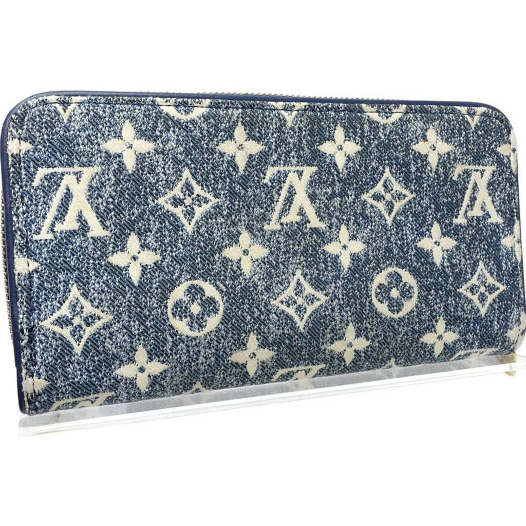 Louis Vuitton Monogram Blue Canvas Long Wallet (Bi-Fold) (Pre-Owned)