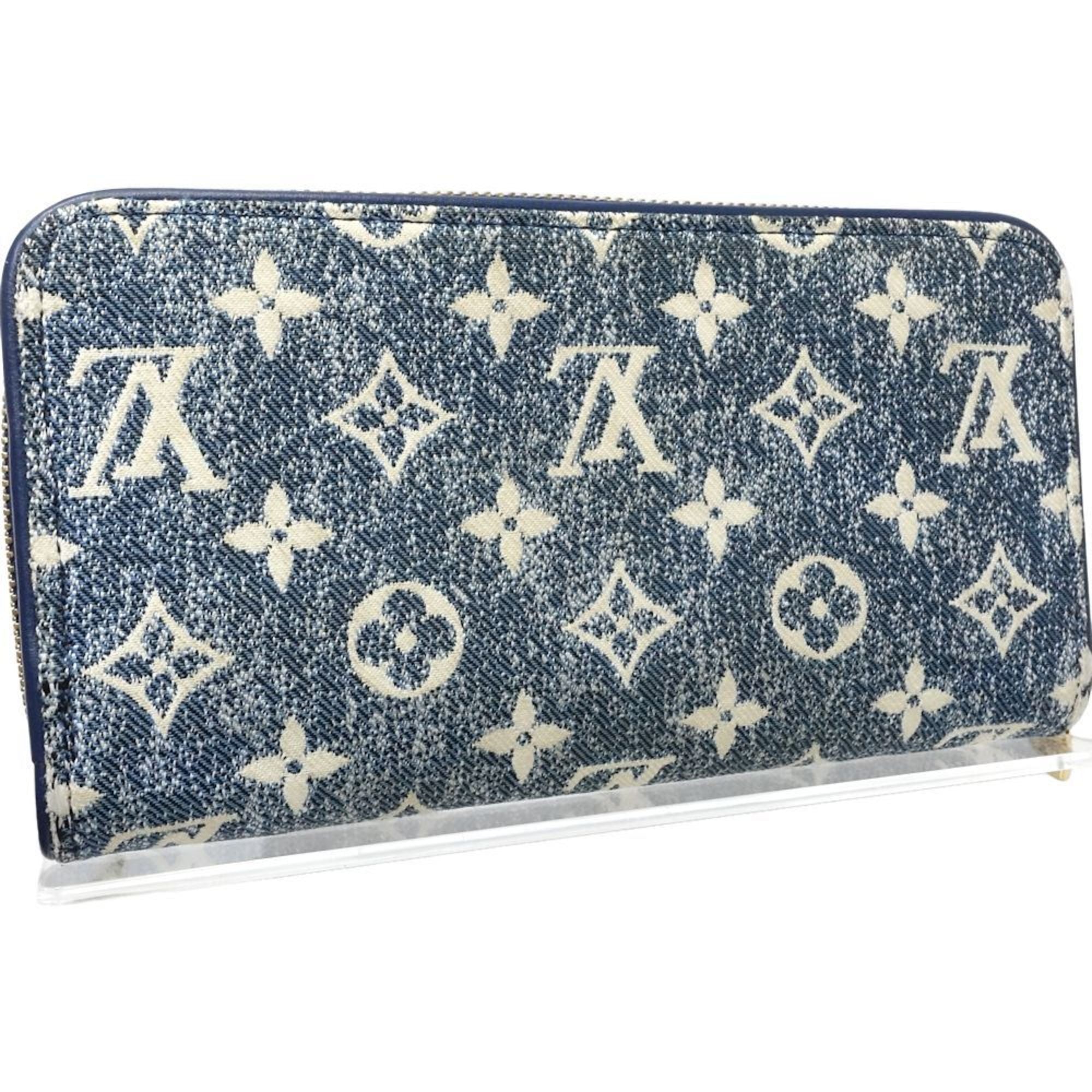 Louis Vuitton Monogram Blue Canvas Long Wallet (Bi-Fold) (Pre-Owned)