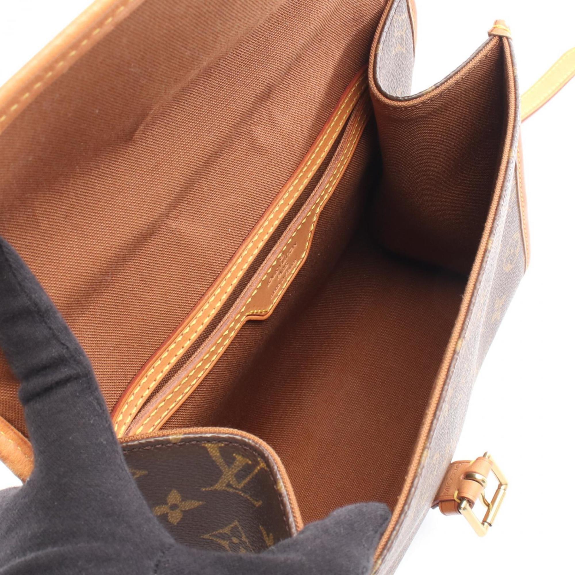 Louis Vuitton Monogram Brown Coated Canvas Leather Handbag (Pre-Owned)