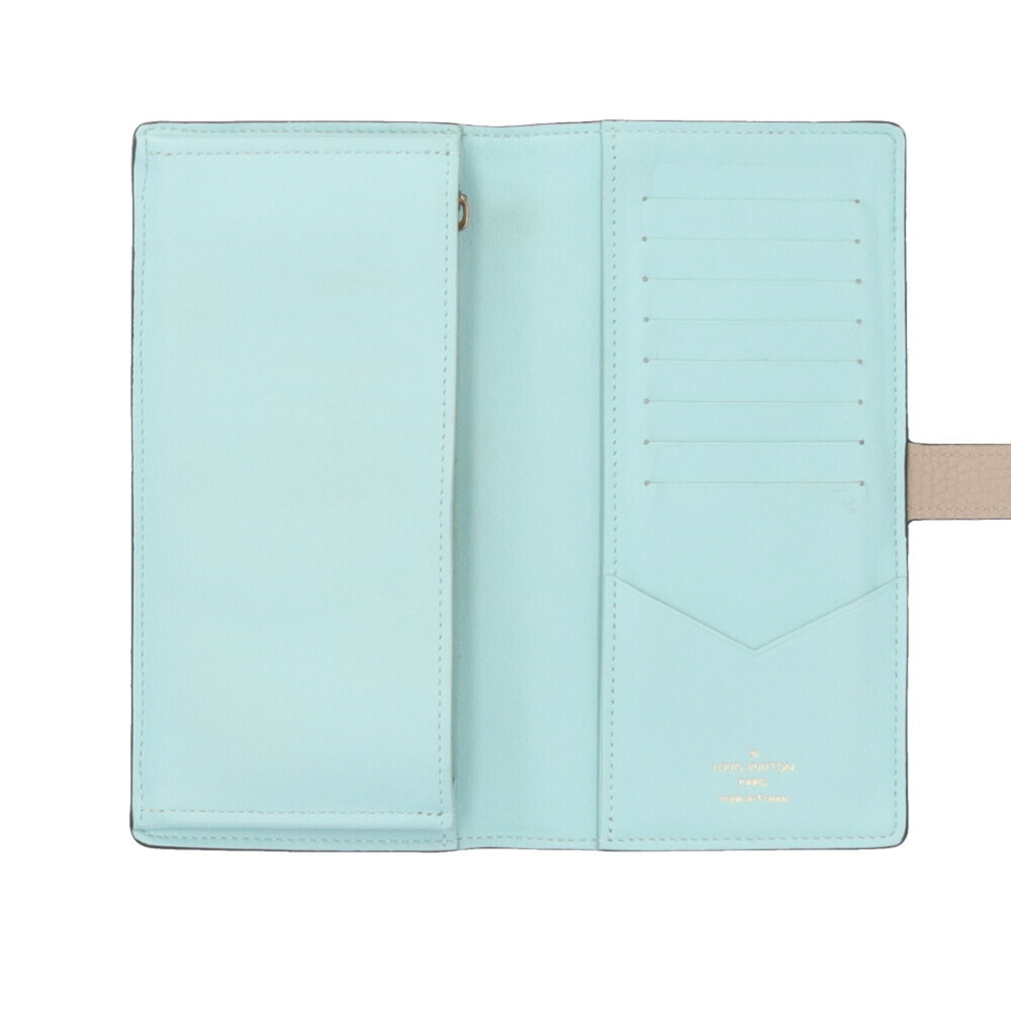 Louis Vuitton Beige Leather Long Wallet (Bi-Fold) (Pre-Owned)