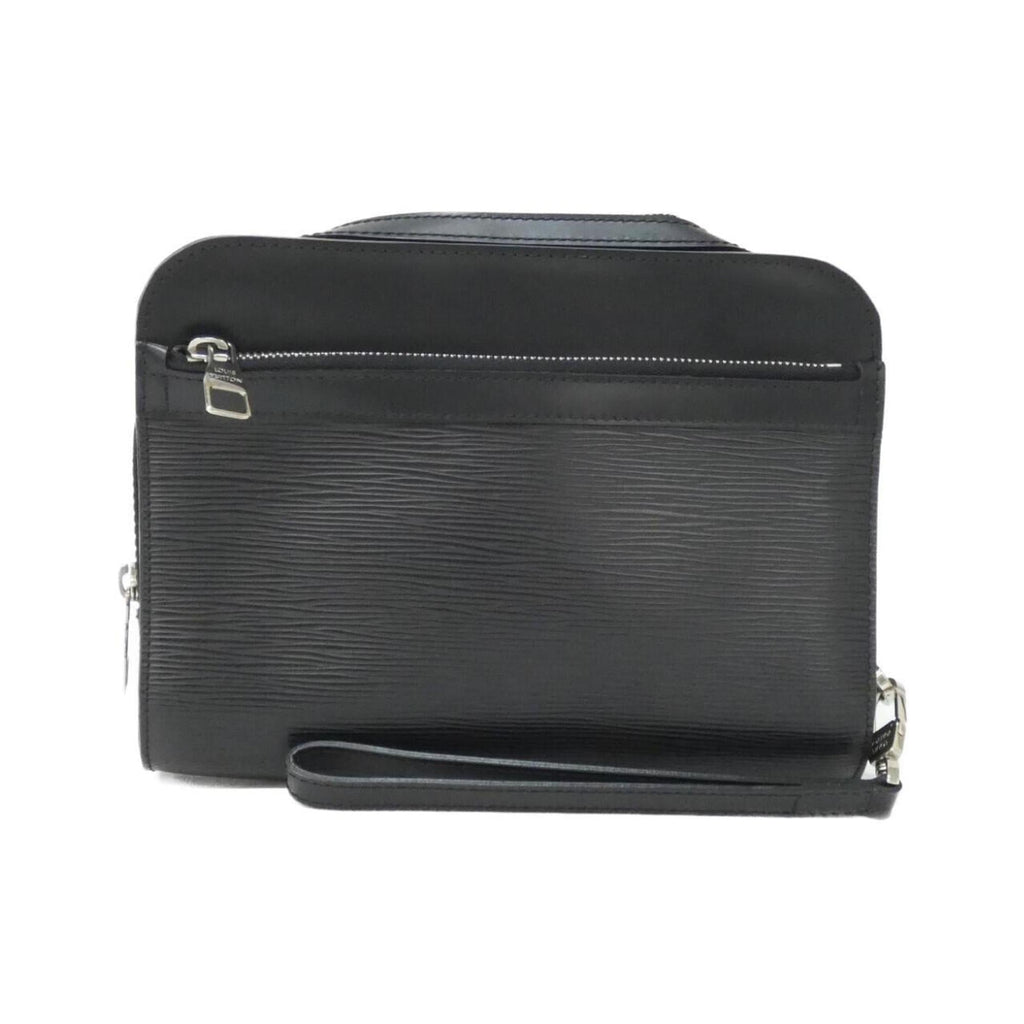 Louis Vuitton Black Leather Clutch Bag (Pre-Owned)