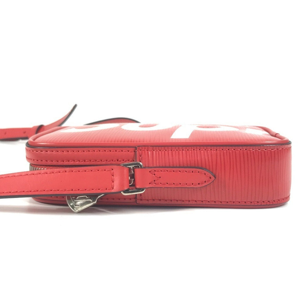 Louis Vuitton Red Color White Epi Leather Pochette Shoulder Bag (Pre-Owned)