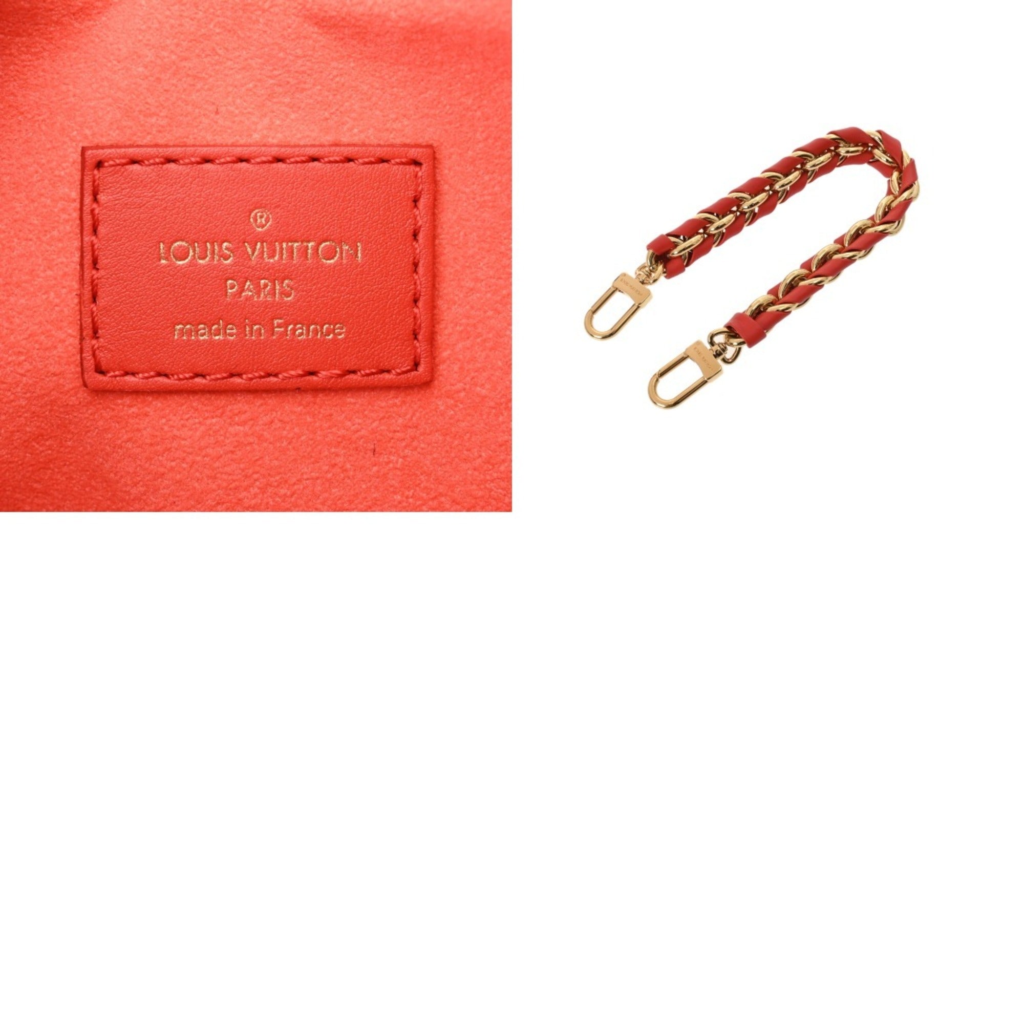 Louis Vuitton Red Color Leather Shoulder Bag (Pre-Owned)