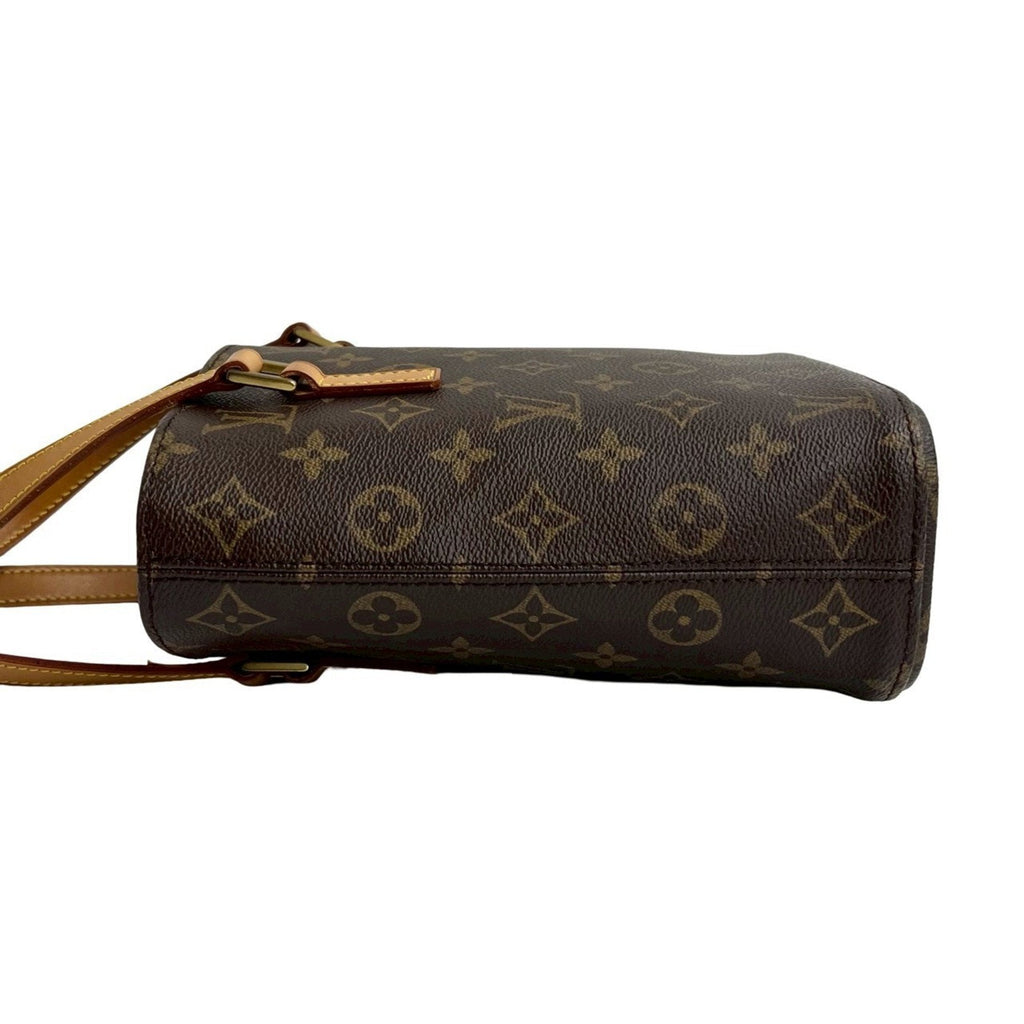 Louis Vuitton Brown Leather Pvc Handbag Tote Bag (Pre-Owned)