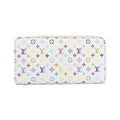 Louis Vuitton Multi-Color White Coated Canvas Long Wallet (Bi-Fold) (Pre-Owned)