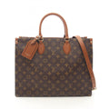 Louis Vuitton Brown Coated Canvas Leather Tote Bag (Pre-Owned)