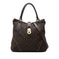 Louis Vuitton Brown Canvas Leather Shoulder Bag Tote Bag (Pre-Owned)