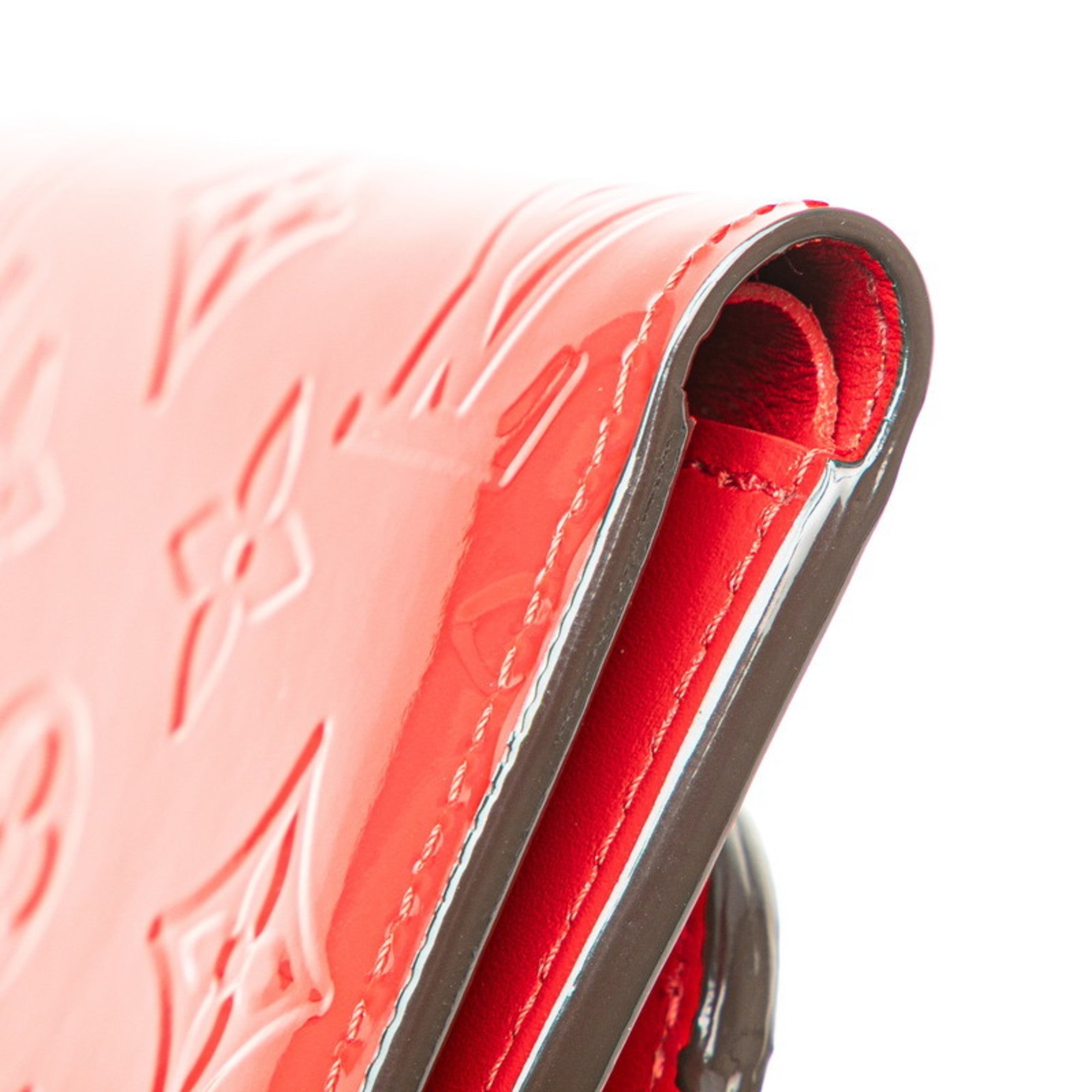 Louis Vuitton Cerise Monogram Red Color Leather Bill Wallet (Tri-Fold) (Pre-Owned)