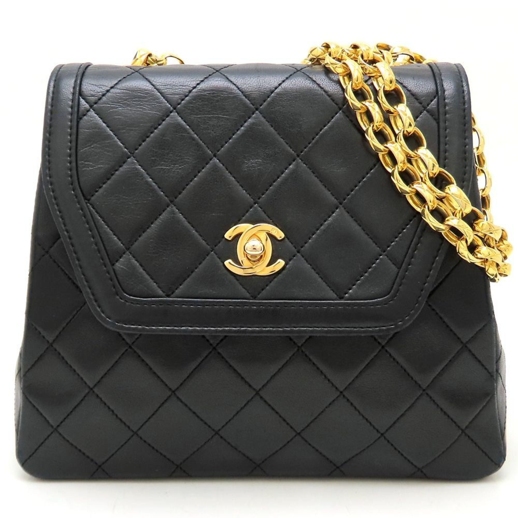 Vintage CC Chain Flap Bag Quilted Lambskin Small