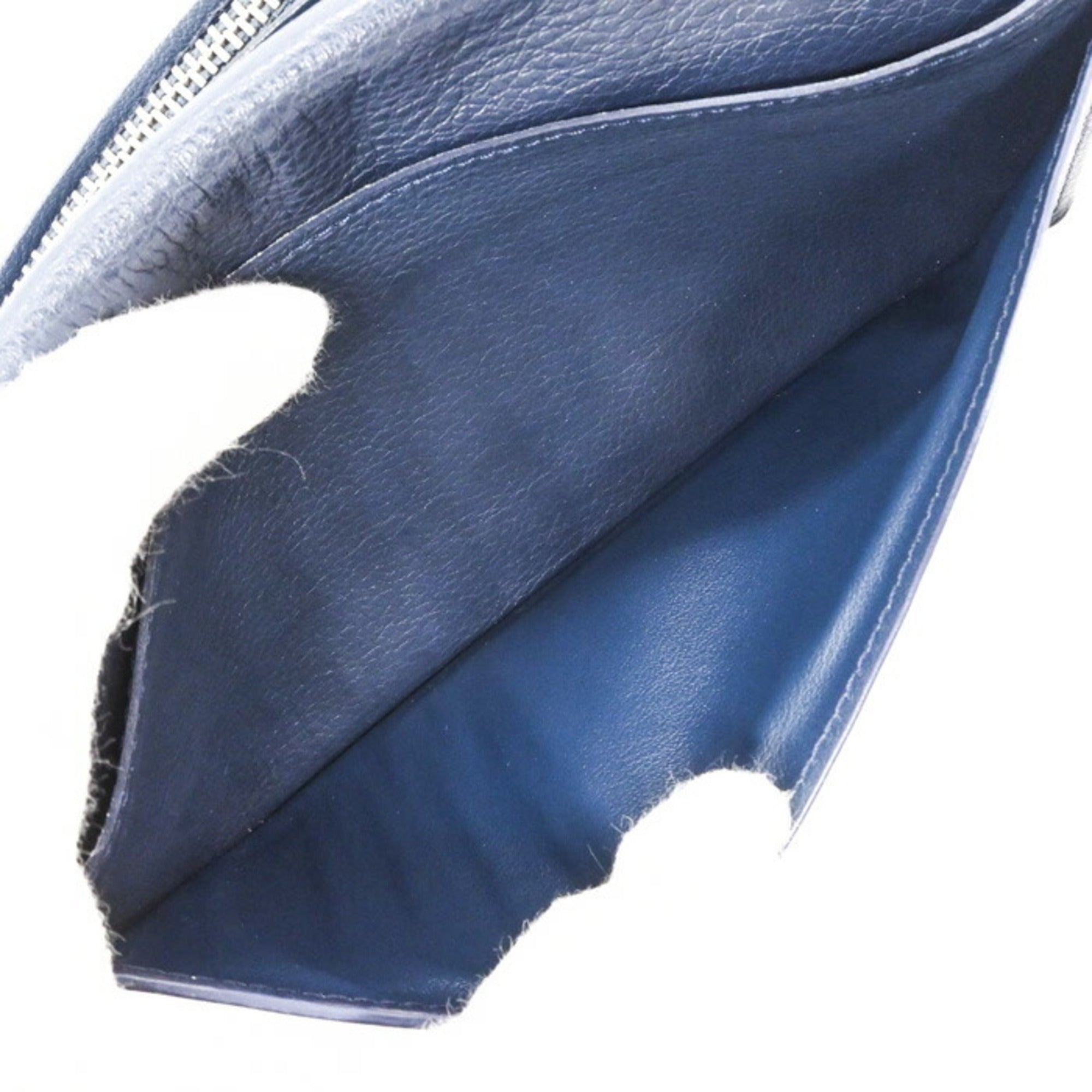 Louis Vuitton Navy Leather Long Wallet (Bi-Fold) (Pre-Owned)