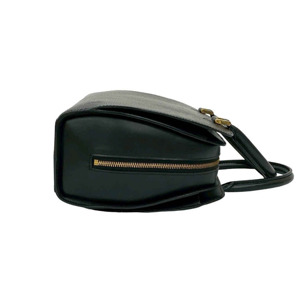Louis Vuitton Black Leather Handbag Tote Bag (Pre-Owned)