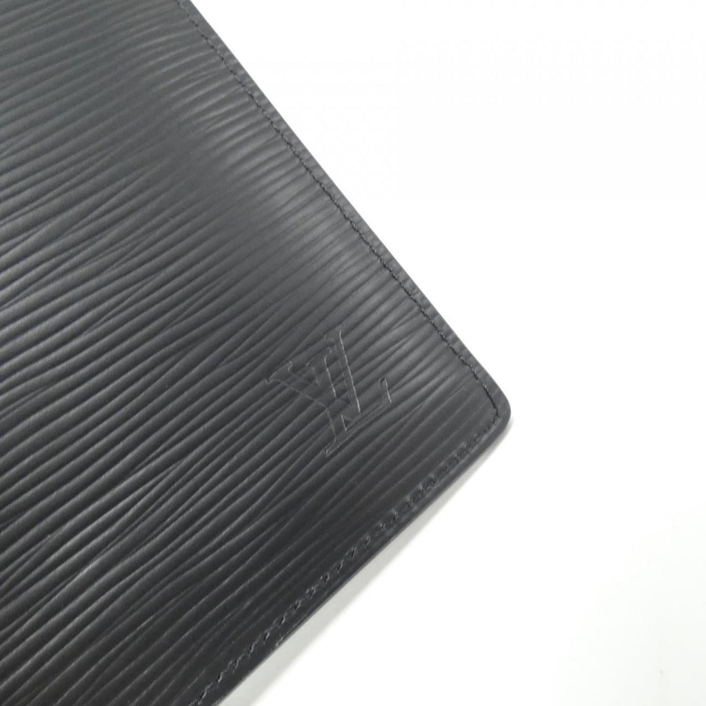 Louis Vuitton Black Leather Long Wallet (Bi-Fold) (Pre-Owned)