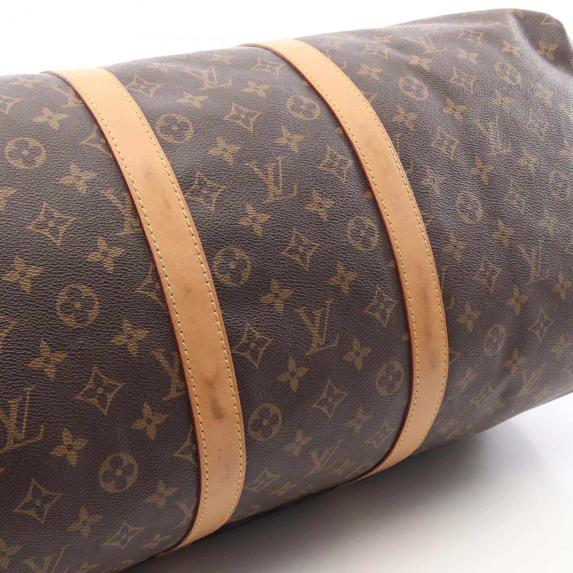 Louis Vuitton Brown Monogram Coated Canvas Leather Boston Bag (Pre-Owned)