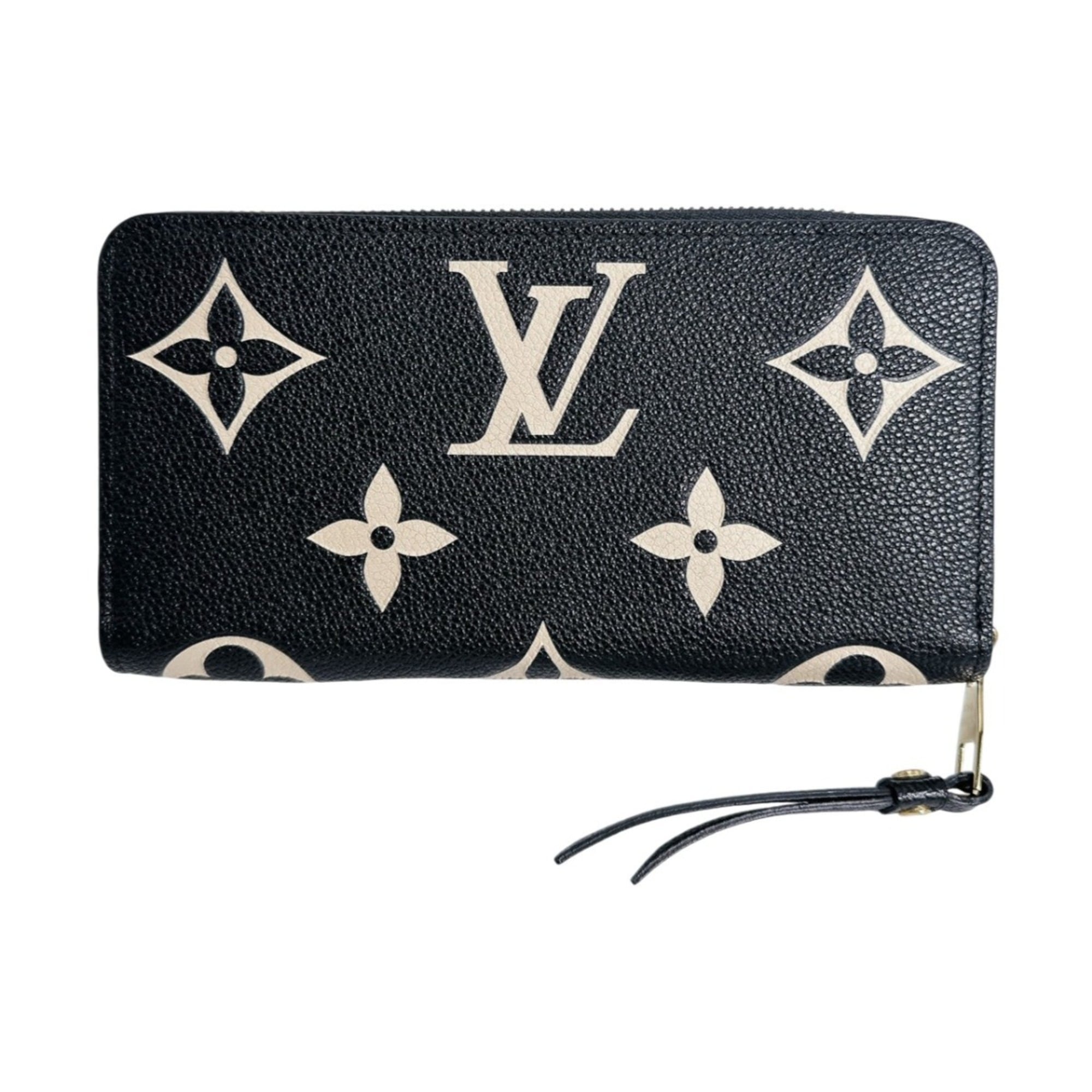 Louis Vuitton Beige Black Monogram Empreinte Long Wallet (Bi-Fold) (Pre-Owned)