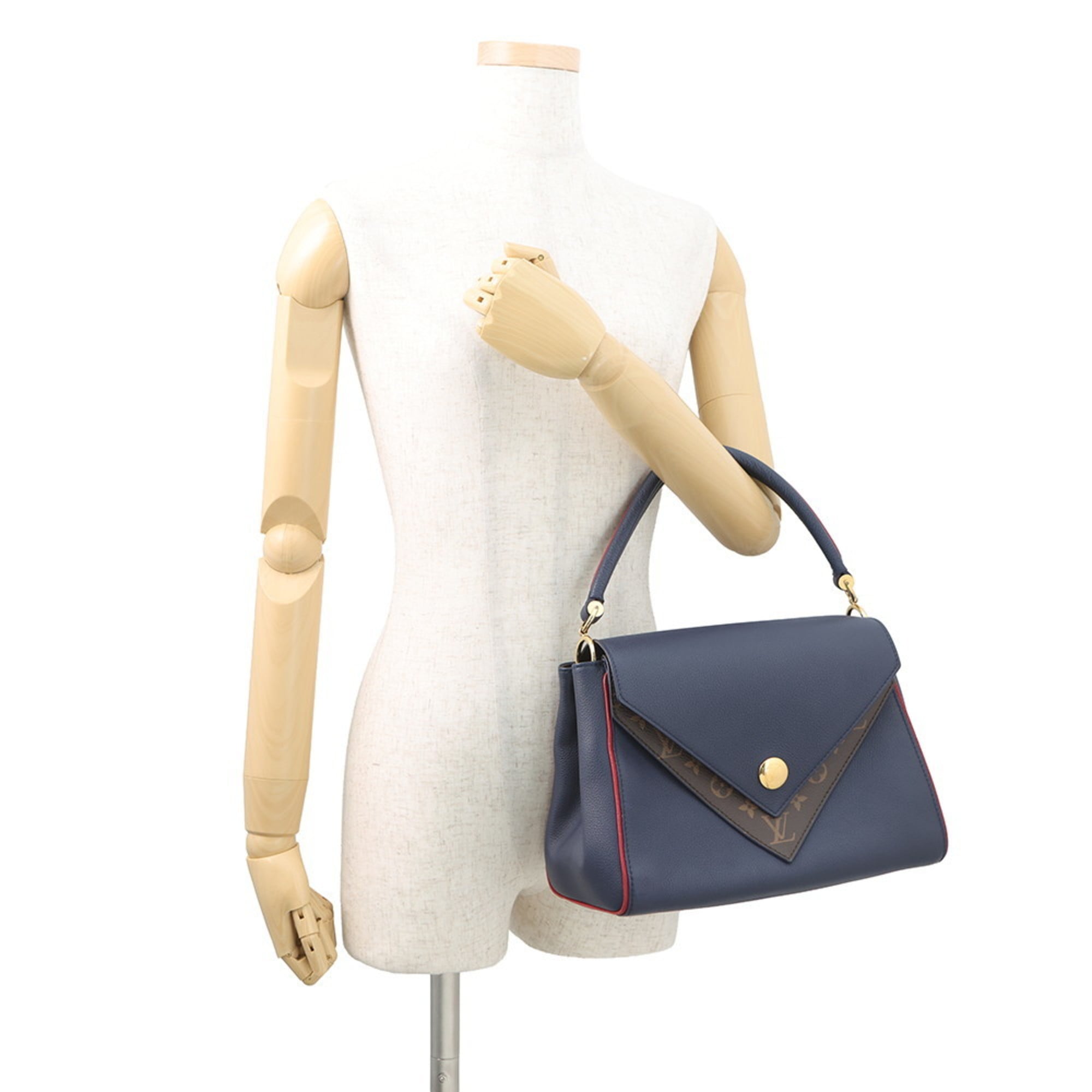 Louis Vuitton Monogram Navy Blue Leather Handbag (Pre-Owned)