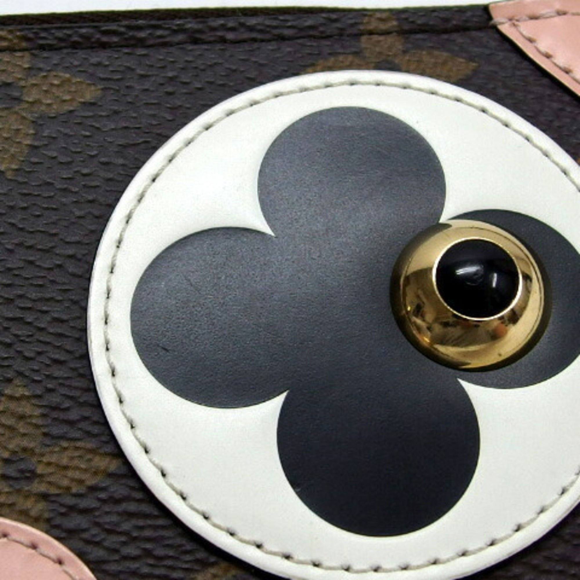 Louis Vuitton Black Rose Ballerine White Monogram Canvas Leather Metal Long Wallet (Bi-Fold) (Pre-Owned)